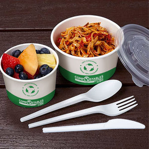 PLA Lined Paper Food Containers 6208,6212,6216,6236,6215,6220
