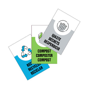 Slim Lid with Recycling/Organics/Waste Stations stickers 9520,9521