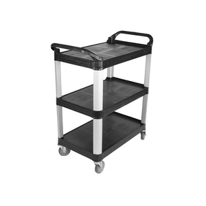 Chariots utilitaires 3 level black cart with wheels, Utility Carts, SIZE, Small / 400 Lbs / 33 Inch L X 17 Inch W X 37 Inch H, MATERIAL HANDLING, SERVICE-UTILITY CARTS, Best Seller, 5001