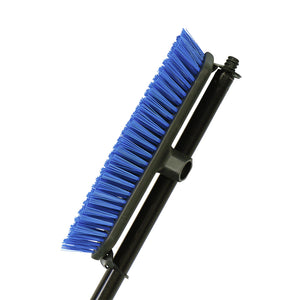 Floor And Deck Scrub Brushes With Metal Handle side brush with blue brissels and black handle, Floor And Deck Scrub Brushes With Metal Handle, SIZE, 12 Inch Brush With 54 Inch / Side Clipped Handle, FLOOR CLEANING, DECK BRUSHES, 4212