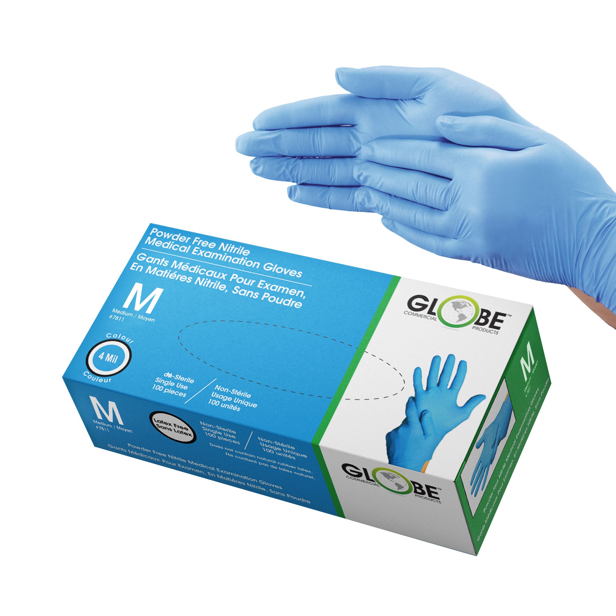 Sky Blue Mil Nitrile Gloves Powder-Free – Globe Commercial Products