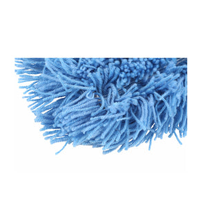 Q-Stat® Electrostatic Blue Tie On Dust Mop Head static cling dust mop close up edge, Q-Stat® Electrostatic Blue Tie On Dust Mop Head, SIZE, 18 Inch X 5 Inch, FLOOR CLEANING, DUST MOPS, 3900,3901,3902,3903,3904