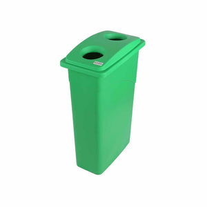 Bouteille Et Peut Slim Couvercle grey garbage bin with green bottle and can slim lid, Bottle And Can Slim Lid, WASTE, SLIM CONTAINERS & LIDS, 9503