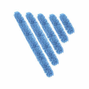 Attache bleue électrostatique Q-Stat® sur la tête de vadrouille à poussière static cling dust mop in 18inch, 24inch, 36inch, 48inch and 60inch long by 5inch wide, Q-Stat® Electrostatic Blue Tie On Dust Mop Head, SIZE, 18 Inch X 5 Inch, FLOOR CLEANING, DUST MOPS, 3900,3901,3902,3903,3904