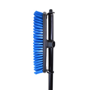 Floor And Deck Scrub Brushes With Metal Handle side brush with blue brissels and black handle, Floor And Deck Scrub Brushes With Metal Handle, SIZE, 12 Inch Brush With 54 Inch / Side Clipped Handle, FLOOR CLEANING, DECK BRUSHES, 4212