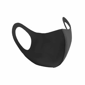 Adult Reusable Face Mask Black Polyester/Spandex side view mask, Reusable Adult Face Mask Black Polyester/Spandex, Package, 10 Packs of 100, PPE-PERSONAL PROTECTIVE EQUIPMENT, MASKS, COVID ESSENTIALS, 7746