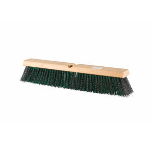 Têtes de balai-poussoir Value Line natural wood block broom brush with black and green colored brissels, Value Line Medium Push Broom Head, SIZE, 18 Inch, FLOOR CLEANING, PUSH BROOMS, 4452