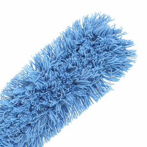 Q-Stat® Electrostatic Blue Tie On Dust Mop Head static cling dust mop close up, Q-Stat® Electrostatic Blue Tie On Dust Mop Head, SIZE, 18 Inch X 5 Inch, FLOOR CLEANING, DUST MOPS, 3900,3901,3902,3903,3904