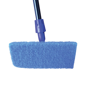 Medium-Duty Utility Pad Set blue swivel handle flat base and black handle and scrubbing pad, Medium-Duty Utility Pad Set, GENERAL CLEANING, UTILTY PADS, 3615