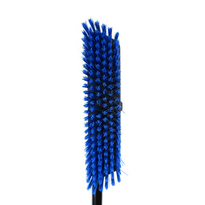 Brosses de récurage pour sols et terrasses avec manche en métal side brush with black handle and blue brissel view, Floor And Deck Scrub Brushes With Metal Handle, SIZE, 12 Inch Brush With 54 Inch / Side Clipped Handle, FLOOR CLEANING, DECK BRUSHES, 4212