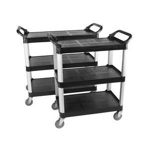 Chariots utilitaires 3 and 4 level black cart with wheels, Utility Carts, SIZE, Small / 400 Lbs / 33 Inch L X 17 Inch W X 37 Inch H, MATERIAL HANDLING, SERVICE-UTILITY CARTS, Best Seller, 5001,5002
