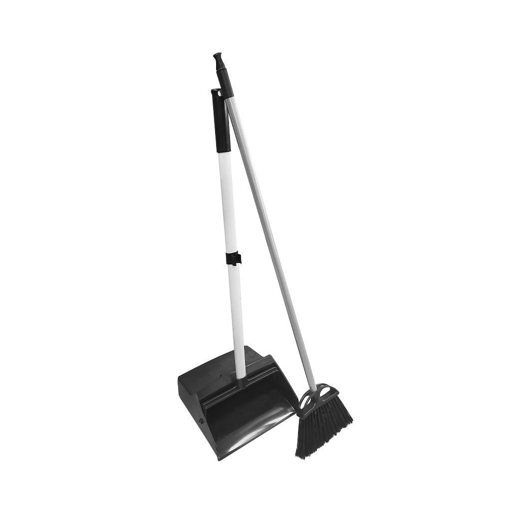 HeavyDuty Lobby Dustpan with Wheels and Lobby Broom Combo Globe