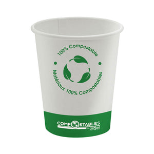 Vasos de papel compostables frío/calor de pared simple 6052,6053,6054,6055,6056