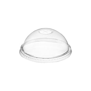 Tapas de cúpula de PET transparente con orificio para vasos de PET transparentes para bebidas frías 6520