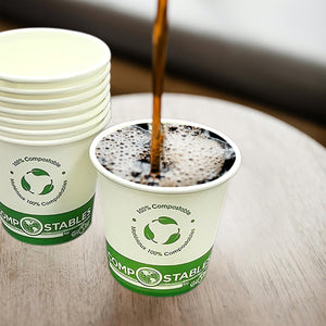 Single Wall Hot/Cold Compostable Paper Cups 6044,6052,6053,6054,6055,6056