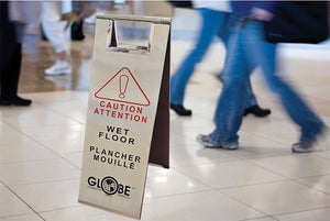 Stainless Steel Safety Sign English-French 7942