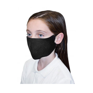 Children's Reusable Face Mask Black Polyester/Spandex side view girl mask, Reusable Children'S Face Mask Black Polyester/Spandex, Package, 10 Packs of 100, PPE-PERSONAL PROTECTIVE EQUIPMENT, MASKS, COVID ESSENTIALS, 7747