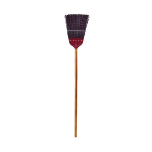 Balai de chemin de fer avec manche de 48 pouces red metal head with black brissels with wooden handle, Railroad Track Broom With 48 Inch Handle, FLOOR CLEANING, CORN BROOMS, 3624