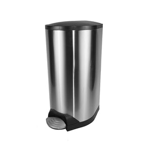 Step On Container Stainless Steel With Soft Close Lid silver and black bin, Step On Container Stainless Steel With Soft Close Lid, SIZE, 10 L, WASTE, STEP-ON CONTAINERS, 9682,9683,9684