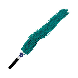 Chenille Microfiber High Duster Sleeve Set green duster with thick noodle strands with bendable frame and back handle with blue lock, Chenille Microfiber High Duster Sleeve, RELATED, Chenille Microfiber Duster, MICROFIBER, MICROFIBER DUSTERS, 4030