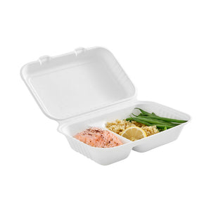 Compostable Hinged Containers with Compartments 6016