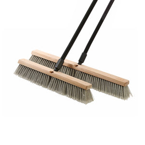 Cabezales de escoba de empuje comerciales Heavy-Duty Beast™ natural wood block broom brush with grey brissels and black handle, Heavy-Duty Beast™ Commercial Soft Push Broom Head, SIZE, 18 Inch, FLOOR CLEANING, PUSH BROOMS, 4053,4054