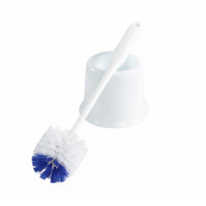 Ensemble de brosse de toilette et chariot de 16 pouces white toilet brush handle with blue and white brissels with cupholder, 16 Inch Toilet Brush And Caddy Set, WASHROOM CARE, BOWL BRUSHES & CADDY SETS, 3452