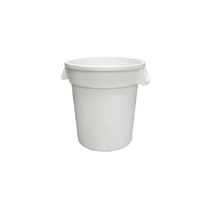 White Waste Containers white garbage bin with side handles, White Waste Containers, SIZE, 10 Gallon, WASTE, ROUND UTILITY CONTAINERS AND LIDS, 9610W