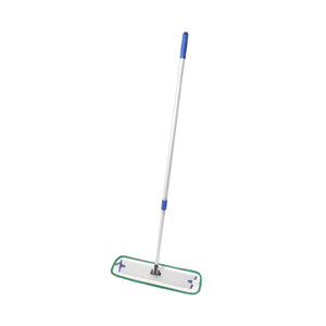 Tampon sec en microfibre vert green dry mop pad with telecopics silver and blue handle, Green Microfiber Dry Pad, SIZE, 12 Inch, MICROFIBER, FLOOR PADS, 3362,3368,3374,3378,3348