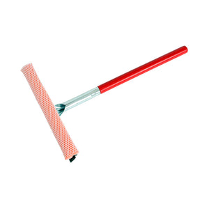 Escobilla de goma ancha para parabrisas con mango de 22 pulgadas de largo red sqeegee with white mesh clipped in silver metal with black squeegee lip and red handle, 10 Inch Wide Auto Windshield Squeegee With 22 Inch Long Handle, GENERAL CLEANING, WINDOW CARE, 4105