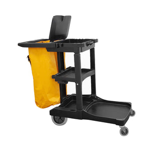 Chariot de concierge Janitor'S Cart, SIZE, Large Heavy Duty Premium Frame With Lid, COLOR, Black, GENERAL CLEANING, CARTS, 3001P