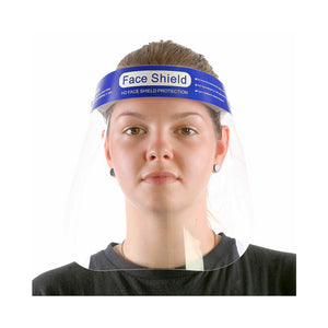 Écran facial anti-buée woman wearing face shield front, Face Shield Anti-Fog, PPE-PERSONAL PROTECTIVE EQUIPMENT, FACE SHIELD, COVID ESSENTIALS, 7740