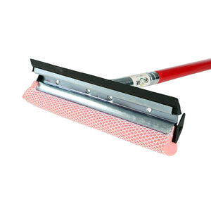 Escobilla de goma ancha para parabrisas con mango de 22 pulgadas de largo red sqeegee with white mesh clipped in silver metal with black squeegee lip and red handle, 10 Inch Wide Auto Windshield Squeegee With 22 Inch Long Handle, GENERAL CLEANING, WINDOW CARE, 4105
