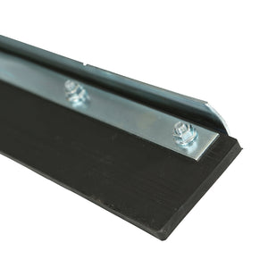 Straight Black Rubber Squeegee silver head squeegee with black rubber lip close up, Straight Black Rubber Squeegee, SIZE, 18 Inch, FLOOR CLEANING, FLOOR SQUEEGEES, 4092,4093,4082,4083