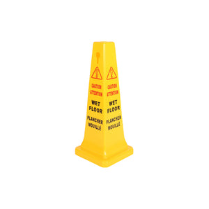 Cono de seguridad Inglés-Francés yellow standing cone floor, Safety Cone English-French, SIZE, Small / 26 Inch H, SAFETY, CONES, 7200