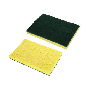 Heavy Duty Cellulose Scrub Sponge green rough and yellow soft side sponge, Heavy Duty Cellulose Scrub Sponge, GENERAL CLEANING, SPONGES & SCOURS, 7002
