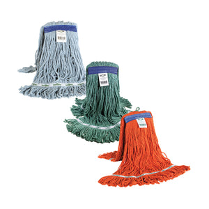 Vadrouille d'extrémité bouclée synthétique à bande étroite Syn-Pro® vert humide Syn-Pro® Synthetic Narrow Band Wet Green Looped End Mop, SIZE, 16 Oz, FLOOR CLEANING, WET MOPS, 3090G, 3832G,3092G,3091G,3012G