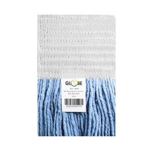 Vadrouille d'extrémité bouclée bleu humide à bande large Syn-Pro® 5 pouces blue mop synthetic white 5 inch band view 10 oz, Syn-Pro® Synthetic 5 Inch Wide Band Wet Blue Looped End Mop, SIZE, 10 Oz, FLOOR CLEANING, WET MOPS, 3048B