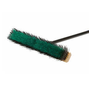 Balais-poussoirs Pathfinder à coupe latérale natural wood block broom brush with green and black brissels and black handle, Side-Clipped Pathfinder Medium Push Broom Head, SIZE, 18 Inch, FLOOR CLEANING, PUSH BROOMS, 4482,4483