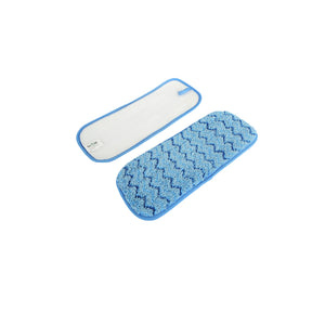 Tampon humide en microfibre bleu blue wet pad front and back view, Blue Microfiber Wet Pad, SIZE, 12 Inch, MICROFIBER, FLOOR PADS, 3312,3325,3326