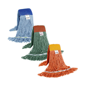 Syn-Pro® Synthetic 5 Inch Wide Band Wet Green Looped End Mop 3050G, 3051G, 3052G