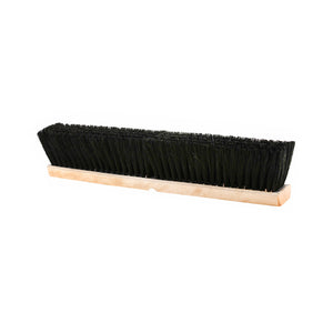 Escoba De Bloque De Madera Tampico natural wood block broom brush with black brissels, Wood Block Broom Tampico, SIZE, 18 Inch, FLOOR CLEANING, PUSH BROOMS, 4550