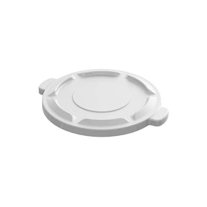 White Waste Container Lid white garbage bin lid with side handles, White Waste Container Lid, SIZE, 10 Gallon, WASTE, ROUND UTILITY CONTAINERS AND LIDS, 9611W,9611w,9621w,9633w