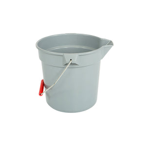 Balde de fácil vertido de 11 cuartos grey bucket with pour lip with grey wire handle with red hand handle, 11 Qt Easy Pour Pail, GENERAL CLEANING, PAILS & BUCKETS, 3605