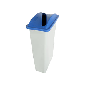 Paper Slim Lid grey garbage bin with blue paper slim lid, Paper Slim Lid, WASTE, SLIM CONTAINERS & LIDS, 9501