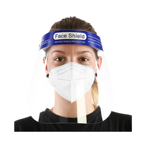Escudo facial antivaho woman wearing face shield front with face mask, Face Shield Anti-Fog, PPE-PERSONAL PROTECTIVE EQUIPMENT, FACE SHIELD, COVID ESSENTIALS, 7740