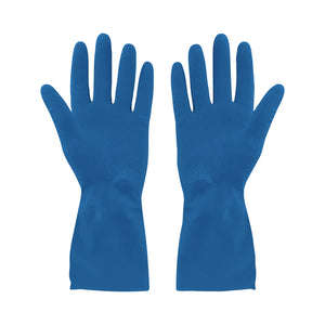Blue Silverlined Rubber Gloves 