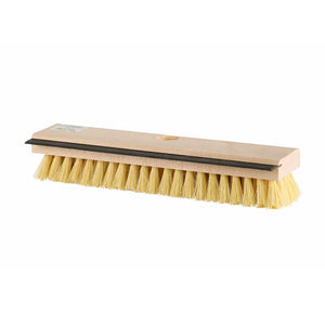 12 Inch Natural Fiber Deck Scrub Head With Squeegee natural wood and with natural color brissels brush view with squeegee side, 12 Inch Natural Fiber Deck Scrub Head With Squeegee, FLOOR CLEANING, FLOOR SQUEEGEES, 4253