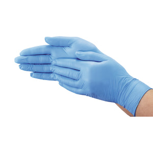 Guantes de nitrilo azul cielo de 4 mil sin polvo blue stretching gloves on hands, Sky Blue 4 Mil Nitrile Gloves Powder-Free, SIZE, Small, Package, 10 Boxes of 100, GLOVES, NITRILE, NEW,7810,7811,7812,7813,7814