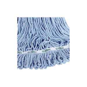 Syn-Pro® Synthetic 5 Inch Wide Band Wet Blue Looped End Mop mop synthetic blue looped thread strands close ups blue, Syn-Pro® Synthetic 5 Inch Wide Band Wet Blue Looped End Mop, SIZE, 12 Oz, FLOOR CLEANING, WET MOPS, 3049B, 3048B,3050B,3051B,3052B